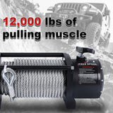 12000LB 12V Electric Winch, 4WD Recovery Winch with 0.4Inch x 85Ft Steel Wire Rope, 3.2kW Motor, 265:1 Gear Ratio, Automatic Brake, for Off-Road Truck Jeep SUV Recovery CW-12000S