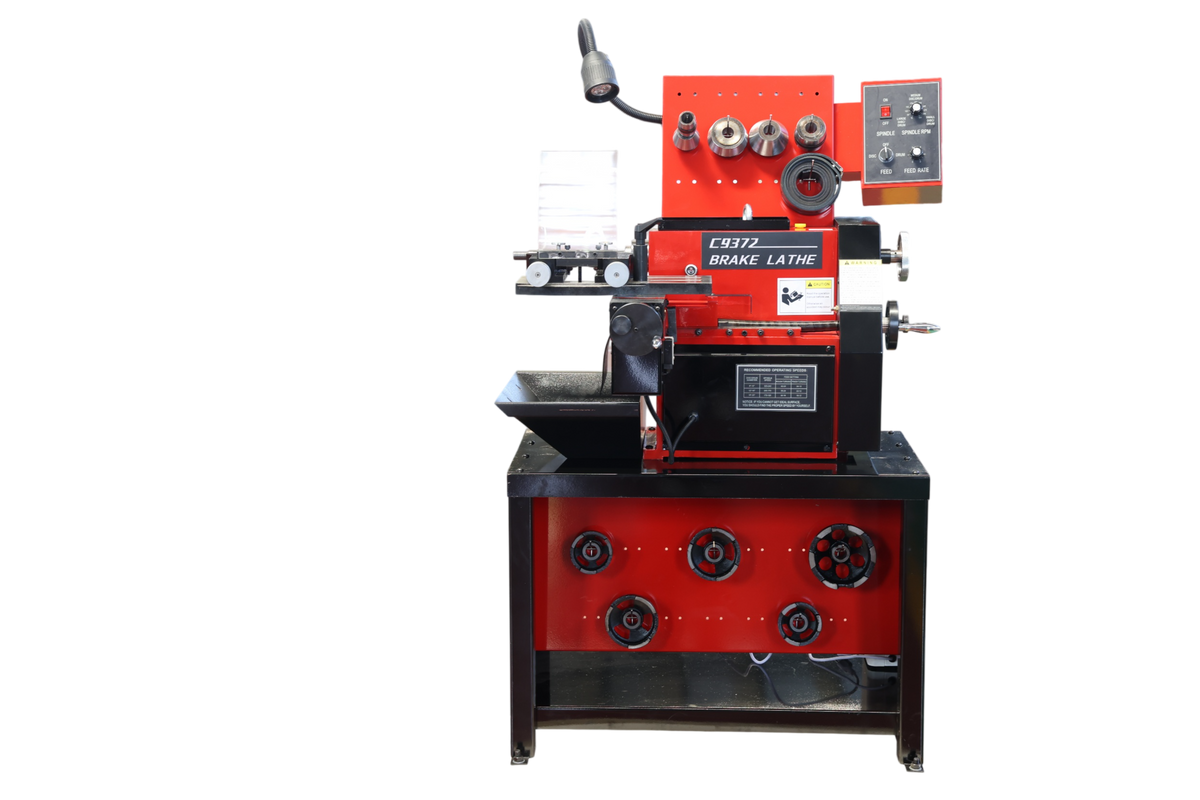 KAKA INDUSTRIAL C9372 Brake Rotor and Drum Lathe, DC Drive, 20 in Max Rotors 7.1-20 in, 70-320 rpm, DC drive, stepless feed, 0.8 HP, auto repair shops, garages, fleet