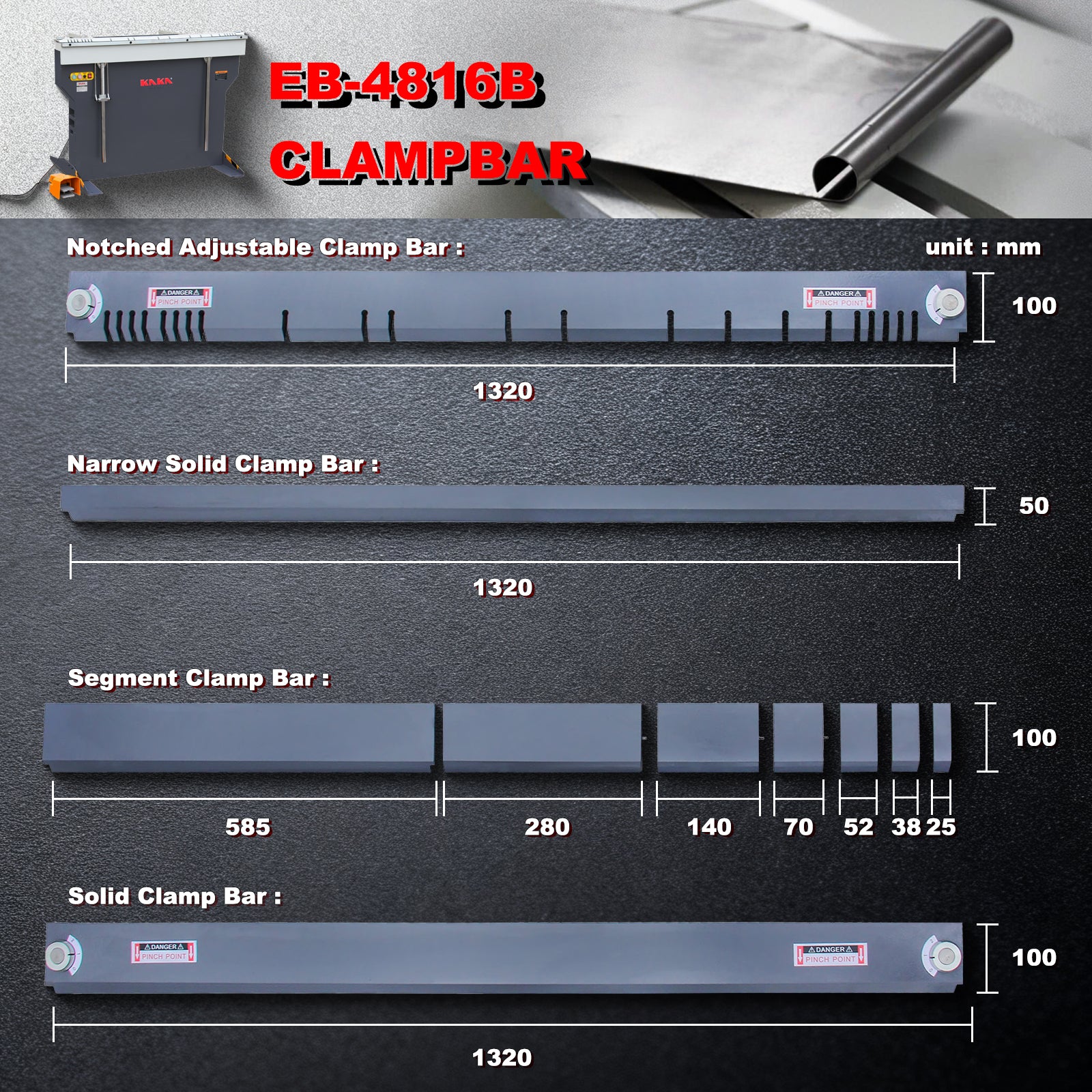 48-Inch Magnetic Box and Pan Brake, 6-Ton 16-Gauge Capacity Electro Me