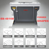 Sheet Metal Brake, 48-Inch Magnetic Box and Pan Brake, 6-Ton 16-Gauge Capacity Electro Metal Break, 220V Single Phase with Foot Pedal Control Siding Brake, Includes Clamp Bars EB-4816B