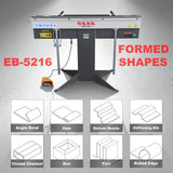 Sheet Metal Brake, 52-Inch Magnetic Box and Pan Brake, 6.5-Ton 16-Ga Capacity Powerful Electric Bending Brake, Metal Break with Foot Pedal Control 220V-1PH, Includes Clamp Bars EB-5216
