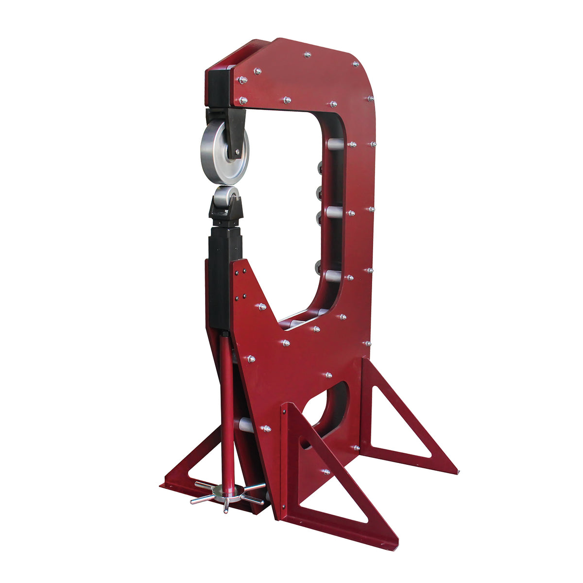 English Wheel, 30 in Throat, 14 Gauge Steel 8 x 3 in upper wheel, 6 anvils, ball bearings, quick-release, adjustable caster camber, auto body, aircraft F2.0x760
