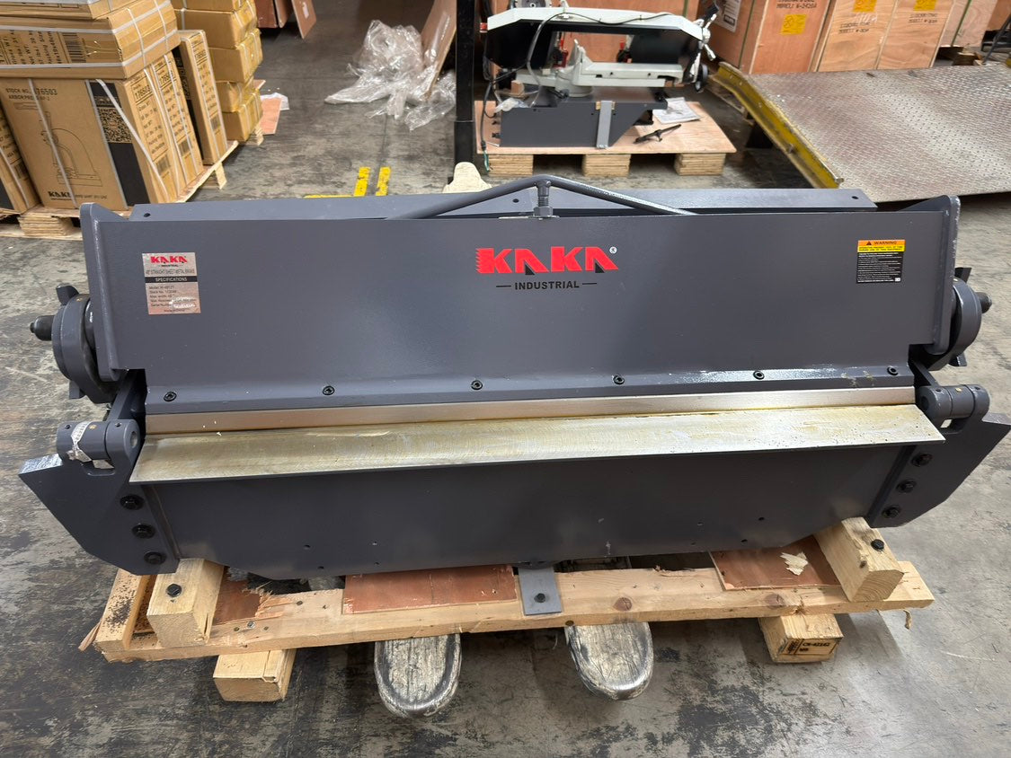 (Not brand new) KAKA INDUSTRIAL Sheet Metal Brake,48-Inch Straight Brake12-Gauge (0.1 inch) Mild Steel Capacity Heavy-Duty Metal Brake Bender, 0-135 Degree Adjustable Floor Siding Brake W-4812T
