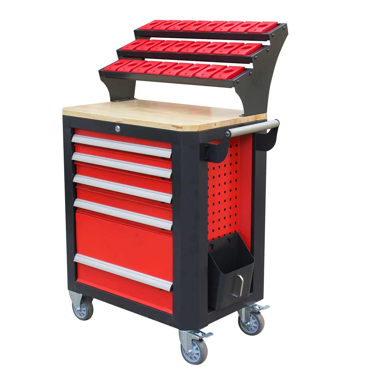 Kaka industrial HQC-540A(BT40) Tool Holder CNC Tool Cart, 5 Drawer Tool Chest 77 Capacity 4 Ball-Bearing Glided Drawers, Drawer Mobile Work Station