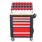 Kaka industrial HQC-550A (BT50) Tool Holder CNC Tool Cart, 5 Drawer Tool Chest 77 Capacity 4 Ball-Bearing Glided Drawers, Drawer Mobile Work Station
