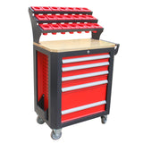 Kaka industrial HQC-550A (BT50) Tool Holder CNC Tool Cart, 5 Drawer Tool Chest 77 Capacity 4 Ball-Bearing Glided Drawers, Drawer Mobile Work Station