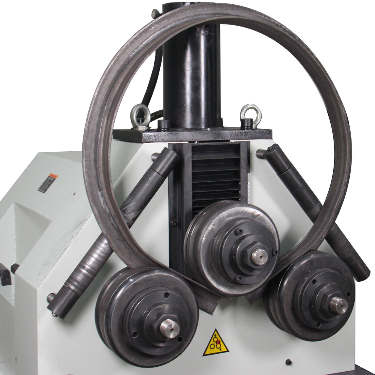 KAKA Industrial Roll Bending Machine Heavy Duty Hydraulic Processes Flat Bar, Square Tube, Round Bar and Structural Sections, Horizontal/Vertical Operation, 220V 3PH HRBM-65H