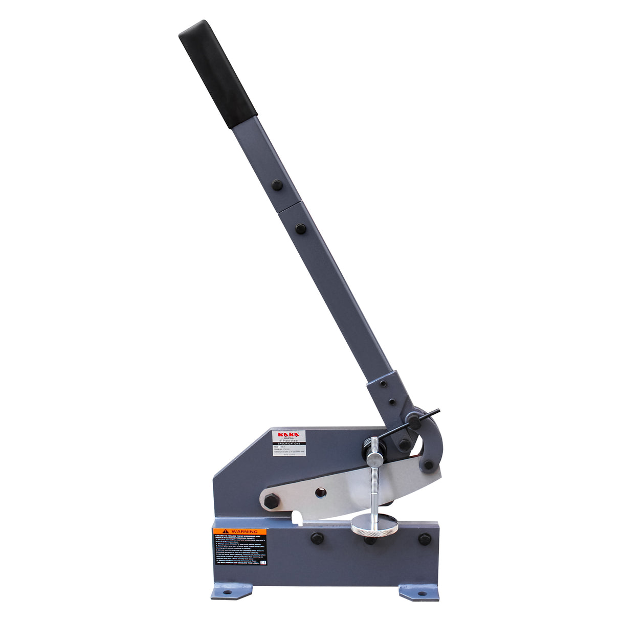 Kaka industrial HS-8 8 inch Hand Plate Shear, Bench Shear Throatless Multiple Purpose Benchtop Throatless Sheet Metal Cutter for Shear Carbon Steel Plates and Bars