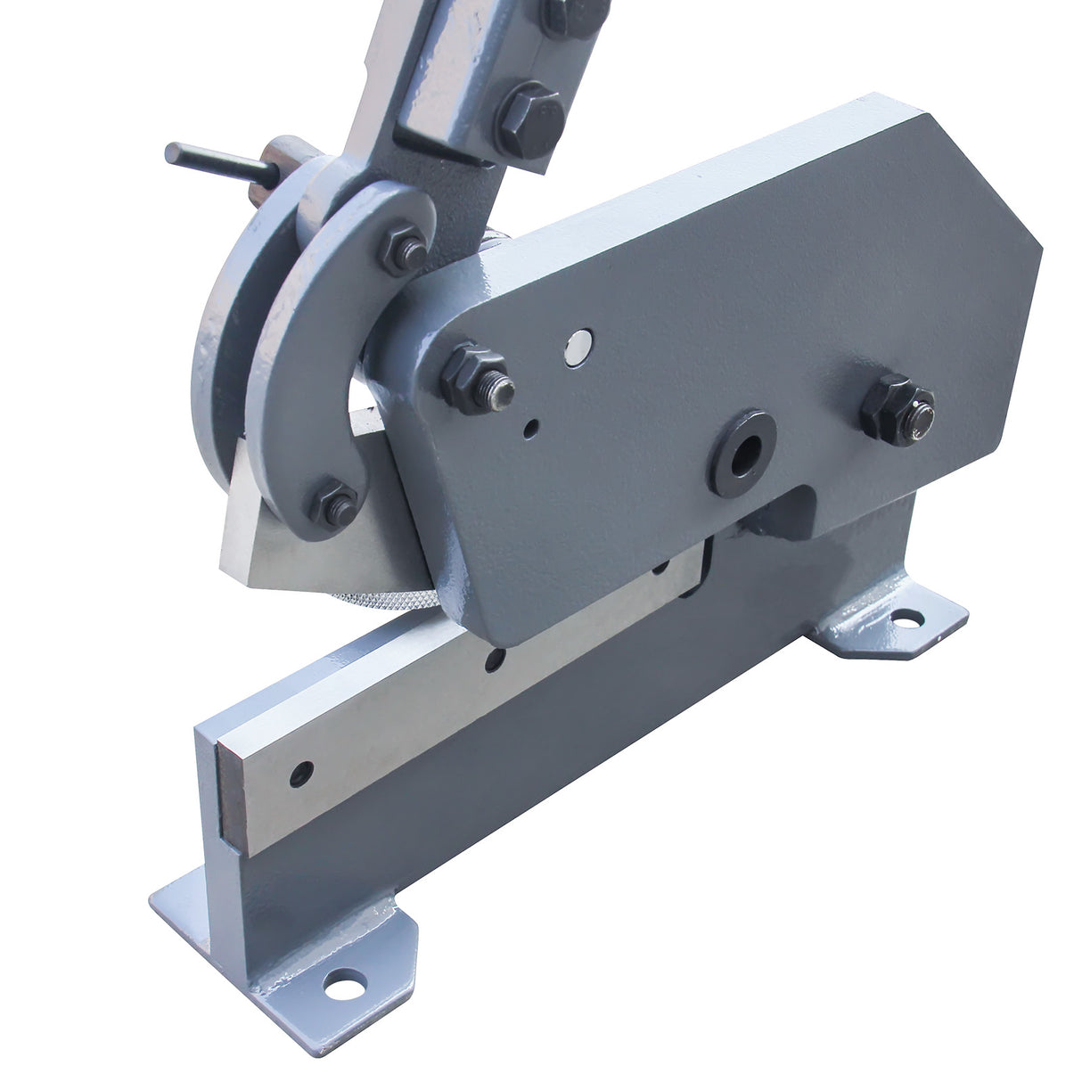 Kaka industrial HS-8 8 inch Hand Plate Shear, Bench Shear Throatless Multiple Purpose Benchtop Throatless Sheet Metal Cutter for Shear Carbon Steel Plates and Bars