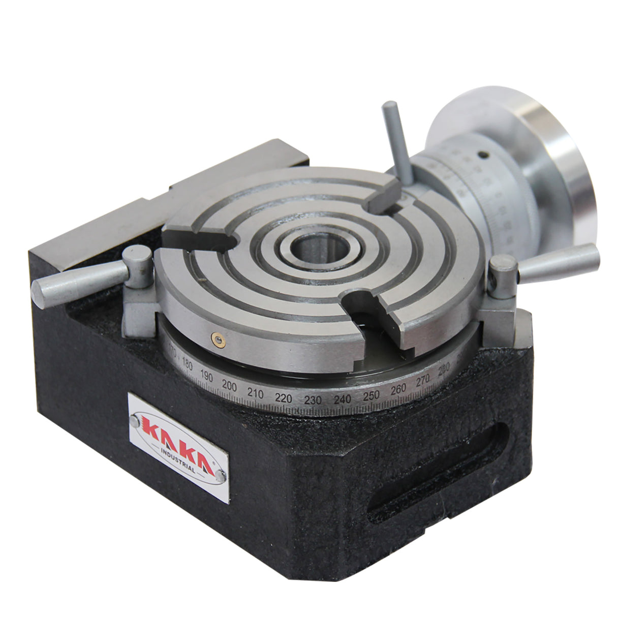 Kaka Industrial HV-4, 4" Horizontal Vertical Rotary Table Rotary table TSL Vertical & Horizontal MT2 Center Sleeve Rotary Table 3 slot Precision Milling Table 360 Degrees Precision Rotary Table