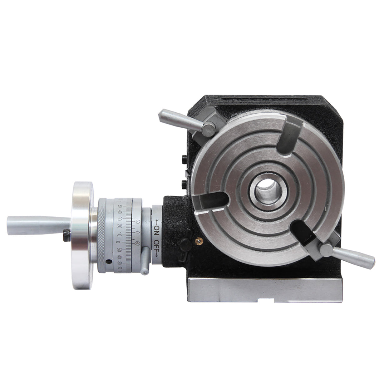 Kaka Industrial HV-4, 4" Horizontal Vertical Rotary Table Rotary table TSL Vertical & Horizontal MT2 Center Sleeve Rotary Table 3 slot Precision Milling Table 360 Degrees Precision Rotary Table