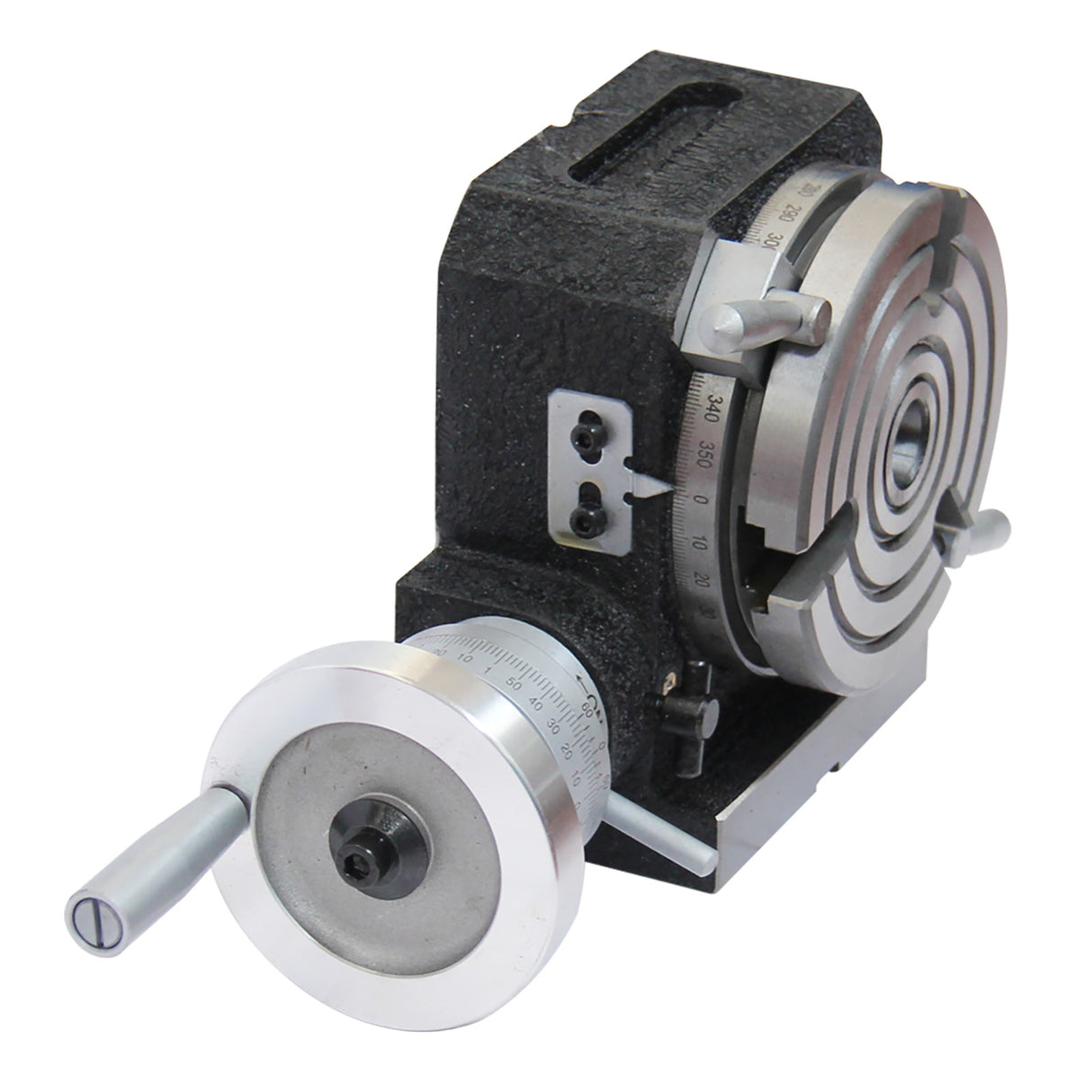 Kaka Industrial HV-4, 4" Horizontal Vertical Rotary Table Rotary table TSL Vertical & Horizontal MT2 Center Sleeve Rotary Table 3 slot Precision Milling Table 360 Degrees Precision Rotary Table