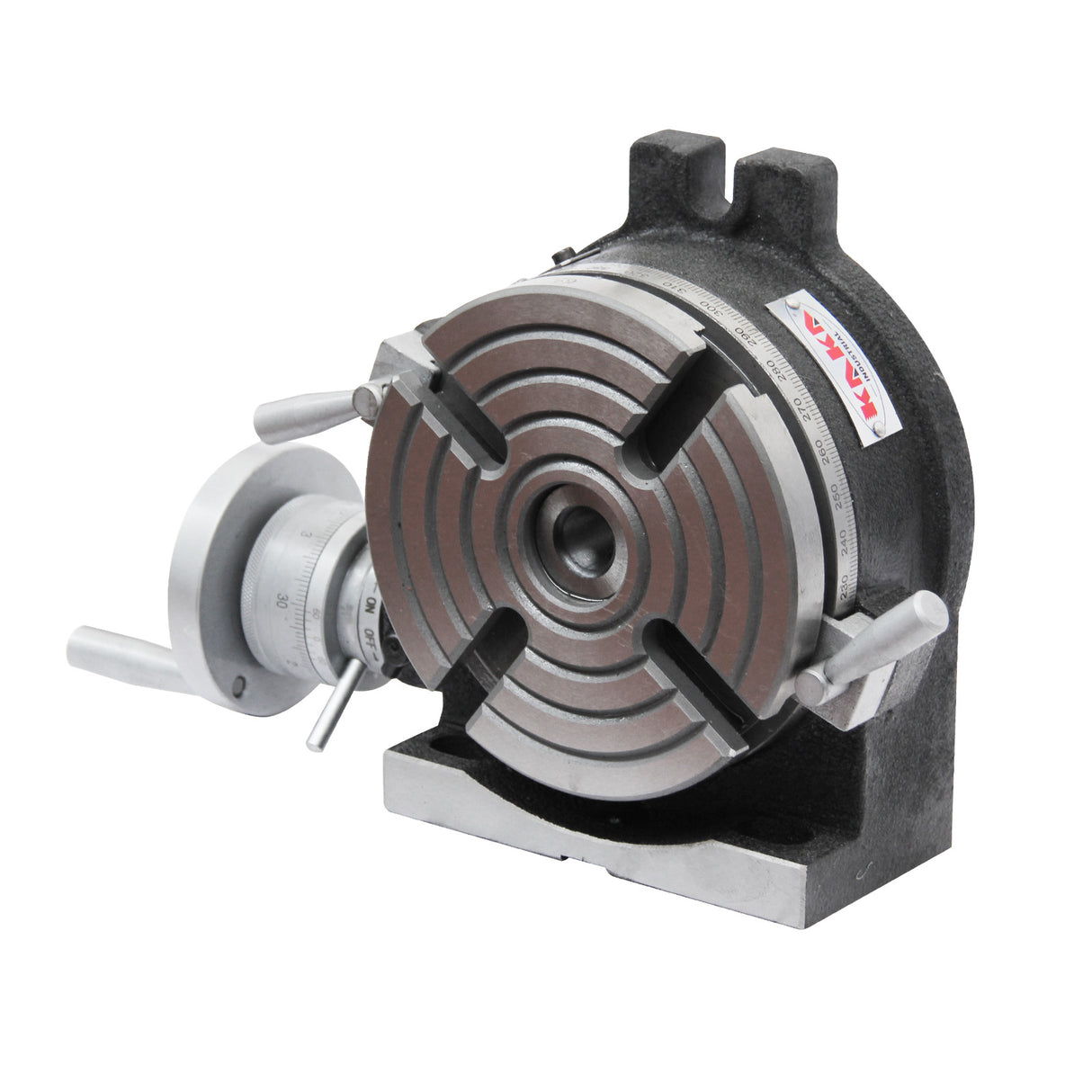 KAKA Industrial HV-6 6"  Rotary table TSL Vertical & Horizontal MT2 Center Sleeve Rotary Table 4 slot Precision Milling Table