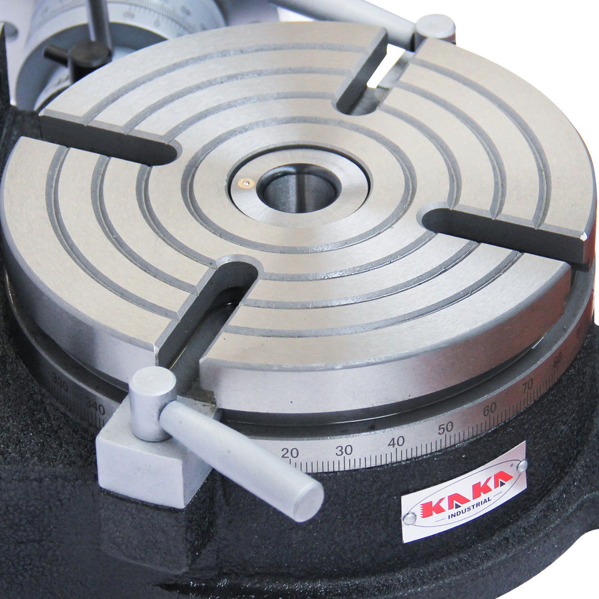 KAKA Industrial HV-6 6"  Rotary table TSL Vertical & Horizontal MT2 Center Sleeve Rotary Table 4 slot Precision Milling Table