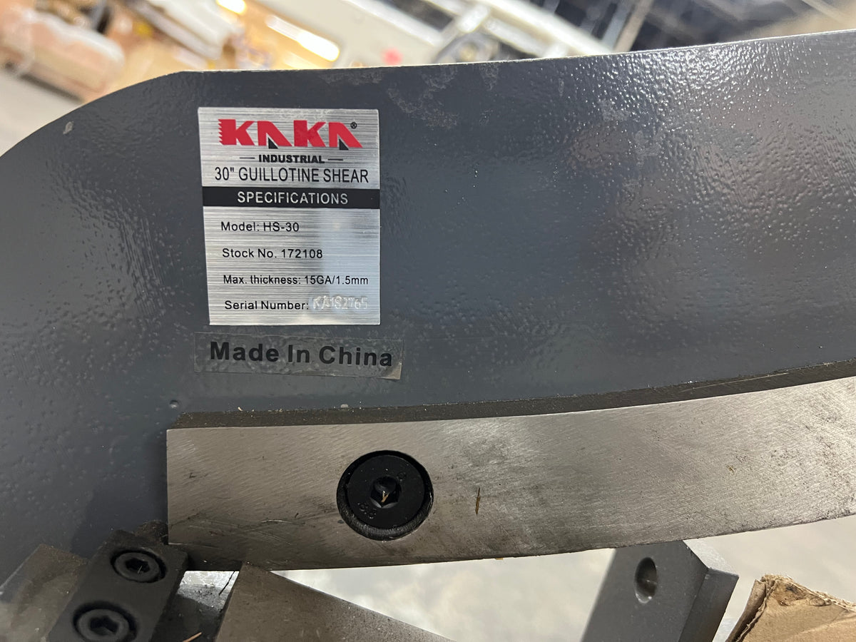 (Not Brand New) Guillotine Metal Shear, 31 in Bed Width, 16 Gauge Metal Guillotine Shear with a Stand for Construction Work Sheet Metal Fabrication Plate Cutting Cutter HS-30