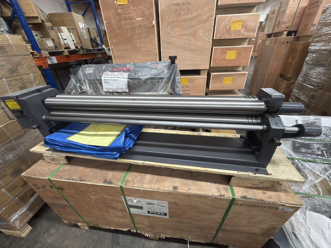 (Not brand new) KAKA INDUSTRIAL Slip Roll Machine, 50Inch Width 16-Ga. (0.06Inch) Thick Steel Capacity, Heavy-Duty Sheet Metal Roller with Quick-Release Top Roller, for Workshop and Fabrication Shops LW01-5016