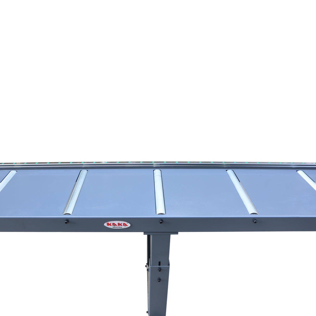 KAKA INDUSTRIAL Roller Conveyor with Digital Length Stop, 120" Adjustable Material Support Stand, Heavy Duty Steel Roller Table, 882 lbs Load Capacity, Height Adjustable Conveyor Roller Stand RB365x3000D