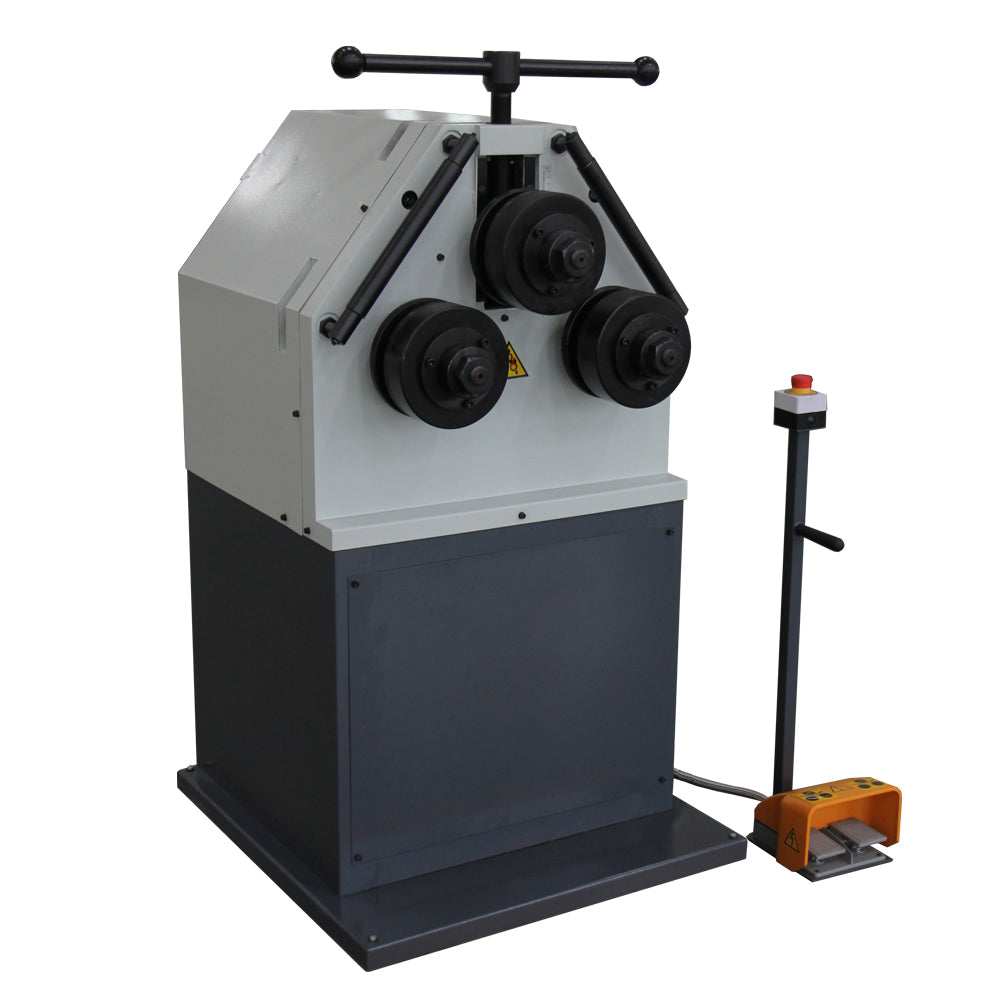 Roll Bending Machine, 3-Roll Profile Bender, 4 x 0.6 in Flat Bar, 2.2kW 230V 3PH, Electric Control, Vertical Operation, KAKA INDUSTRIAL RBM-50