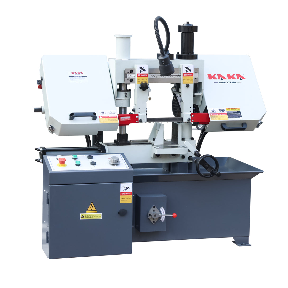 KAKA INDUSTRIAL Hydraulic Horizontal Metal Cutting Bandsaw, 7.87 in Cutting Capacity Double Column Band Saw, 1.3/1.8kW Dual-Speed Motor, V-Belt Drive TBK-08