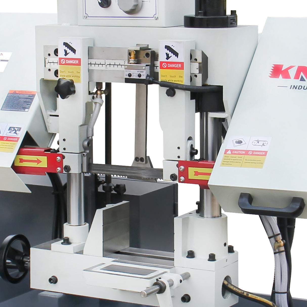 KaKa Industrial TGK-08 Double column horizontal band saw,7.87”x7.87” cutting capacity ,vertical lifting ,Metal Bandsaw with working light, high & low blade speed, Runs on 230v-60HZ-3PH