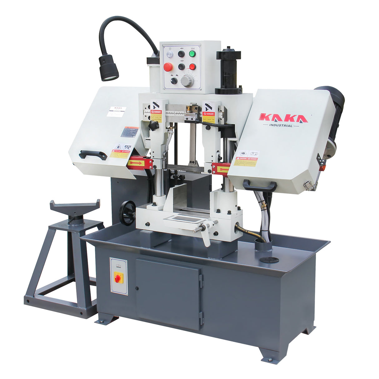 KaKa Industrial TGK-08 Double column horizontal band saw,7.87”x7.87” cutting capacity ,vertical lifting ,Metal Bandsaw with working light, high & low blade speed, Runs on 230v-60HZ-3PH