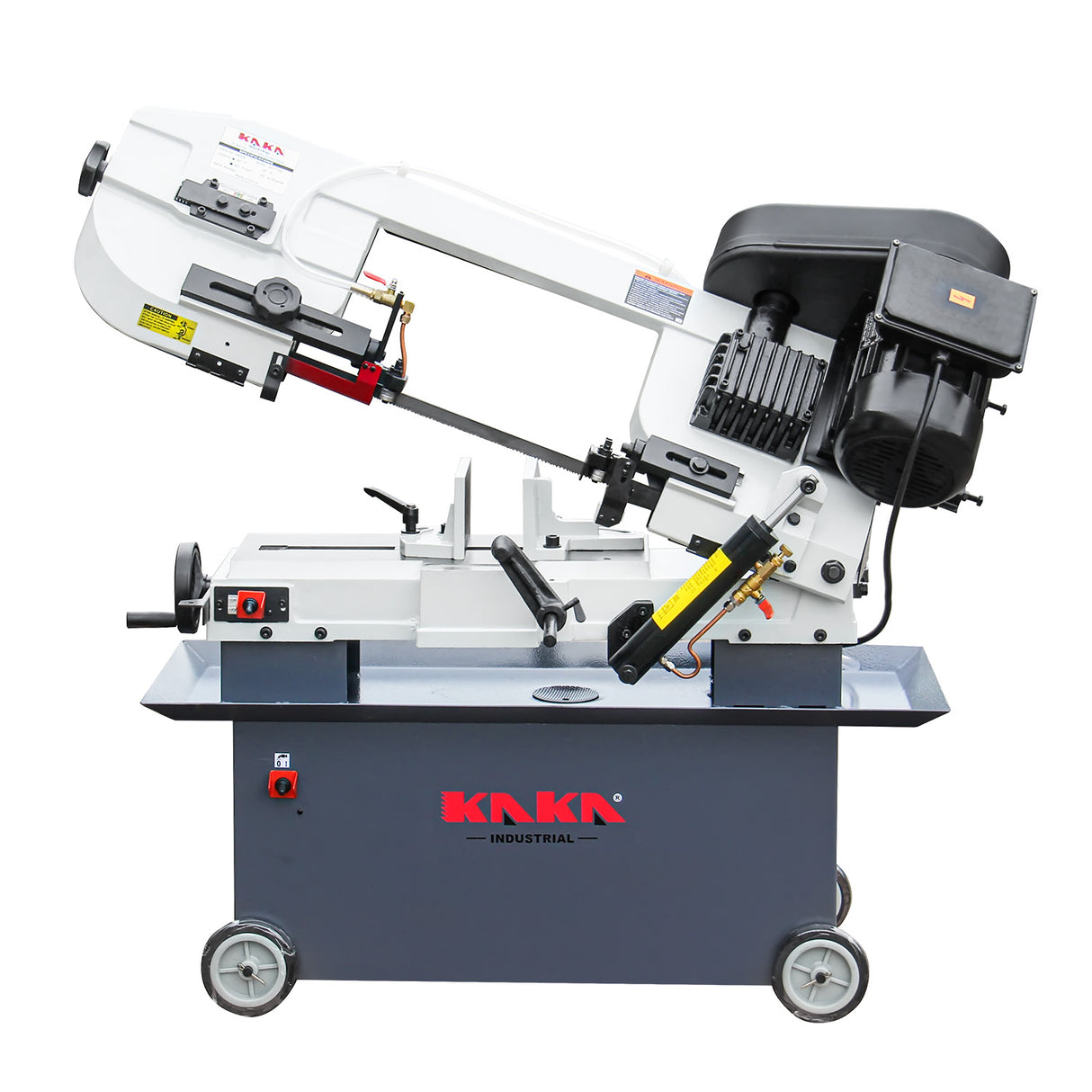 KAKA Industrial horizontal band saw 7"x12" Capacity BS-712N, metal cut band saw, 4 step blade speeds  by pulley wheel driven, Metal Horizontal Band Saw, metal band saw with 1.5HP motor 115V / 230V 1PH
