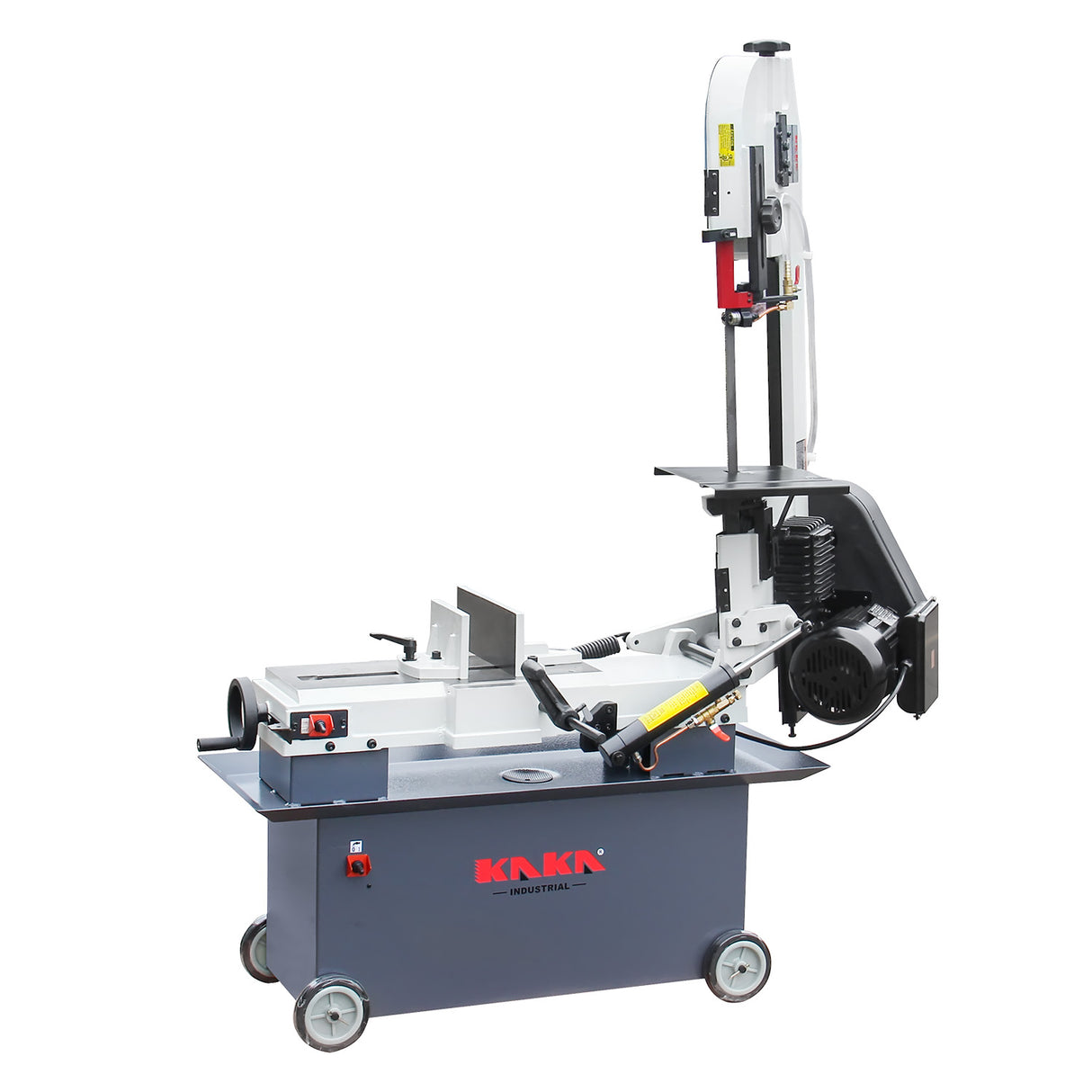 KAKA Industrial horizontal band saw 7"x12" Capacity BS-712N, metal cut band saw, 4 step blade speeds  by pulley wheel driven, Metal Horizontal Band Saw, metal band saw with 1.5HP motor 115V / 230V 1PH