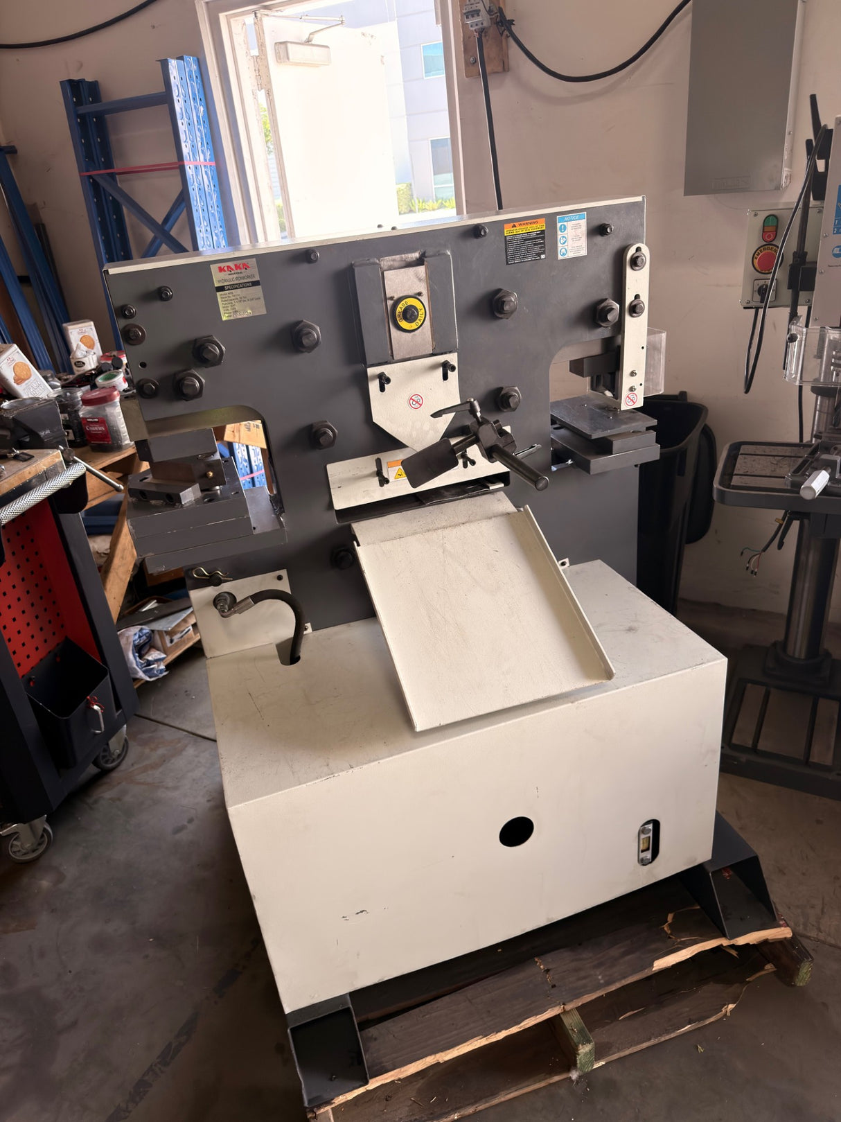 (Not Brand New) 55 Ton Metal Ironworker Punch Shear Notcher Brake 220V 3 phase M-55