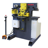 KAKA INDUSTRIAL M-60 60-Ton metal shear and punch ironworker right-angle view, a space-saving design for versatile workshop