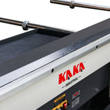 Magnetic brake clamp bar and bending beam close-up detail showing adjustable bar and rubber grip section, EB-9816