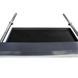 Magnetic brake clamping rubber pad close-up holding sheet metal securely along the bending beam, EB-9816