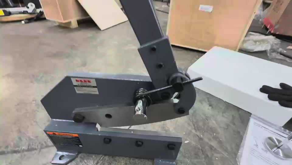(Not Brand New) Hand Plate Shear, 8 inch Bench Shear Throatless Multiple Purpose Benchtop Throatless Sheet Metal Cutter for Shear Carbon Steel Plates and Bars,HS-8