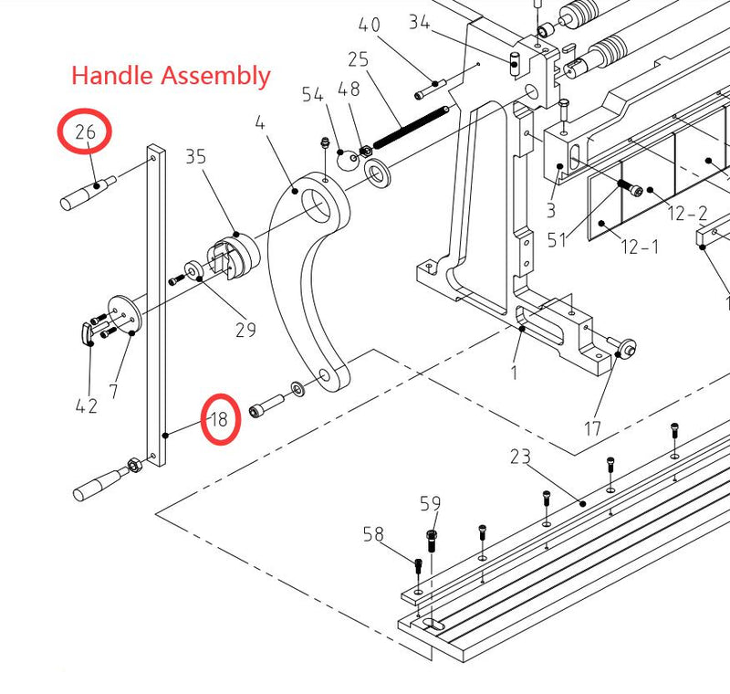 Spare parts for KAKA Industrial 3In1/12 Shear Brake Roll Combination