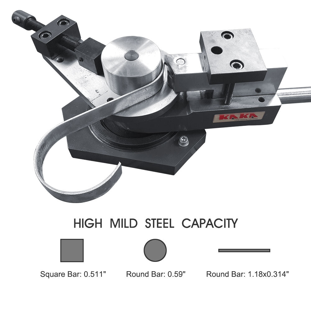 KAKA Industrial SBG-40 Heavy-Duty Universal Bender, High Capacity Flat Bar, Square Bar and Round Bar Metal Bender, Combination of Scroll, Radius and Angle Bending, Metal Scroll Bender Metal Bender
