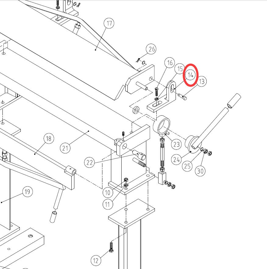 Spare part for KAKA Industrial MB-36 Sheet Metal Bending Brake