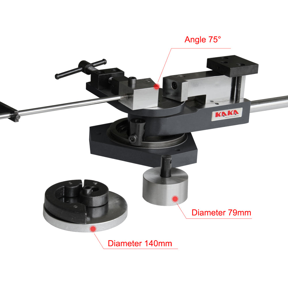 KAKA Industrial SBG-40 Heavy-Duty Universal Bender, High Capacity Flat Bar, Square Bar and Round Bar Metal Bender, Combination of Scroll, Radius and Angle Bending, Metal Scroll Bender Metal Bender